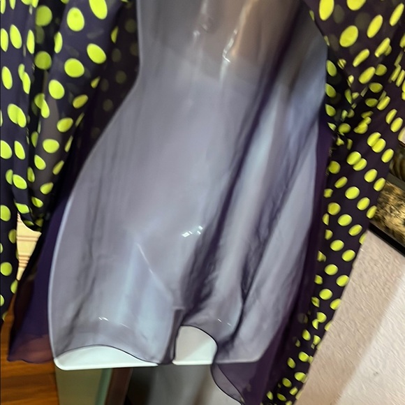 Dolce & Gabbana Purple and
Green Polka Dot Silk Blouse Layered Sz 44 - Picture 6 of 10